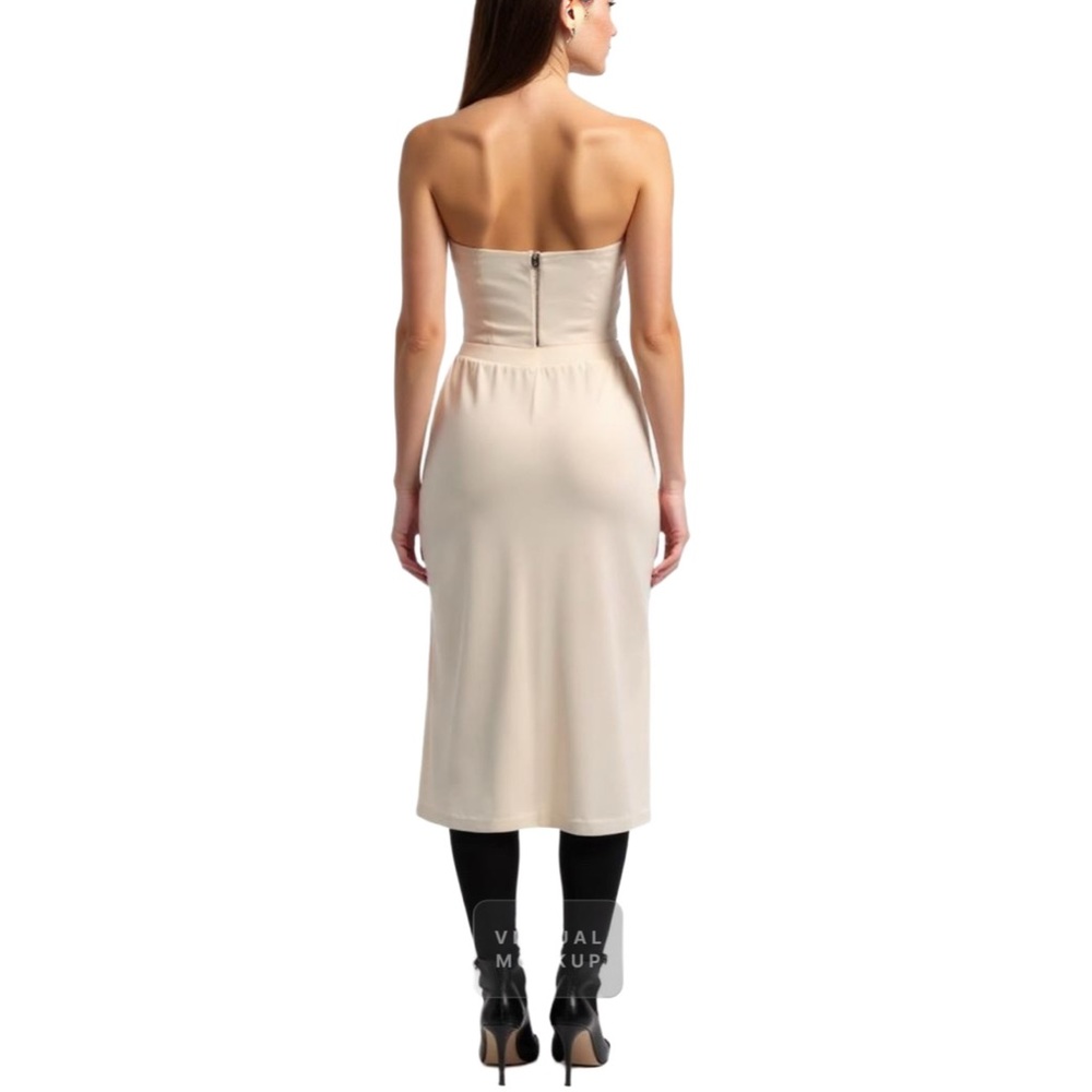 Iris Setlakwe Luxury Blush Pink Knee-Length Pencil Skirt with Side Slits - S